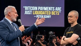 Peter Schiff choca con CZ: “Los pagos con Bitcoin son solo apuestas liquidadas”