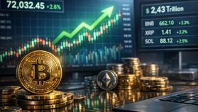 Bitcoin supera los $72K con el Mercado cripto subiendo un 2.5% en un rally generalizado
