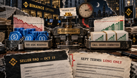 Binance stock put options lock full USDC reserves for sellers