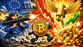 L’Europe sort le « bazooka » : Le bitcoin vacille, l’or s’envole
