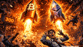 Hécatombe sur les shorts, 300 millions de dollars effacés par Bitcoin et Ether