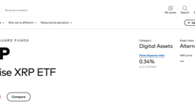 10조달러 뱅가드, XRP ETF 거래 허용…리플, 제도권 진입 가속