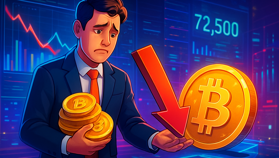 Nhà đầu tư ngắn hạn bán lỗ, Bitcoin chật vật dưới 72.500 USD