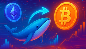 Cá voi hoán đổi 4.695 ETH lấy 133,8 BTC, chú ý xoay vòng Bitcoin