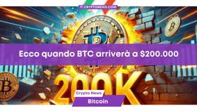 Ecco quando Bitcoin raggiungerà i $200.000: la previsione di un analista