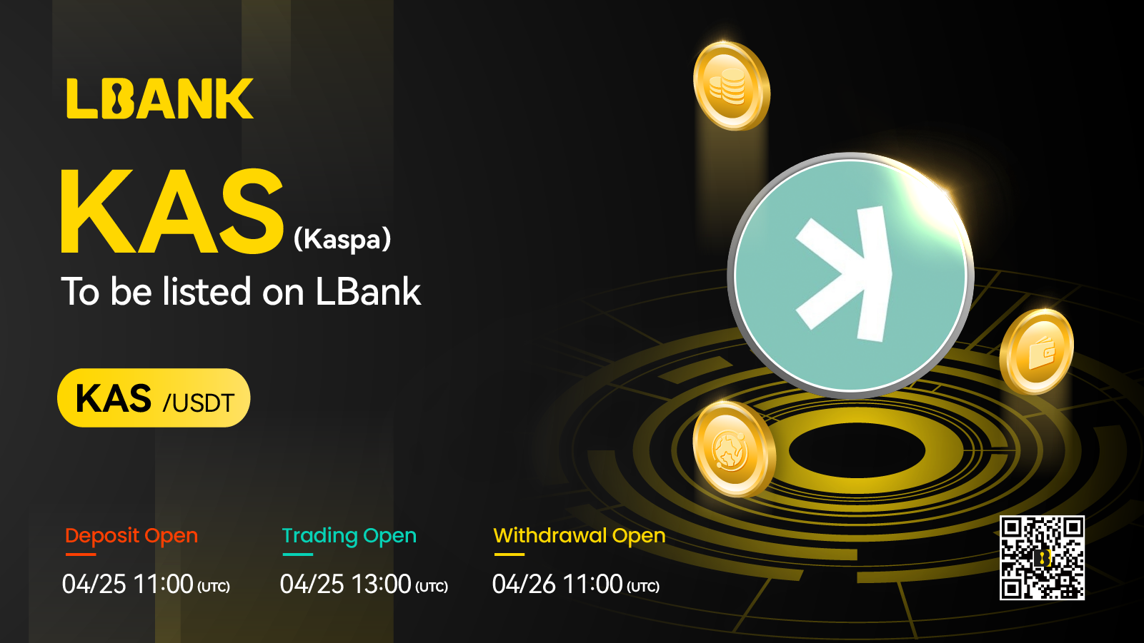 KAS (Kaspa) Will be Listed on LBank - LBank | CoinCarp
