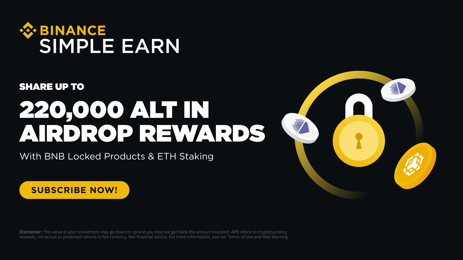 Subscribe to BNB Locked Products or ETH Staking to Share Up to 220,000 ALT  in Airdrop Rewards - Binance | CoinCarp
