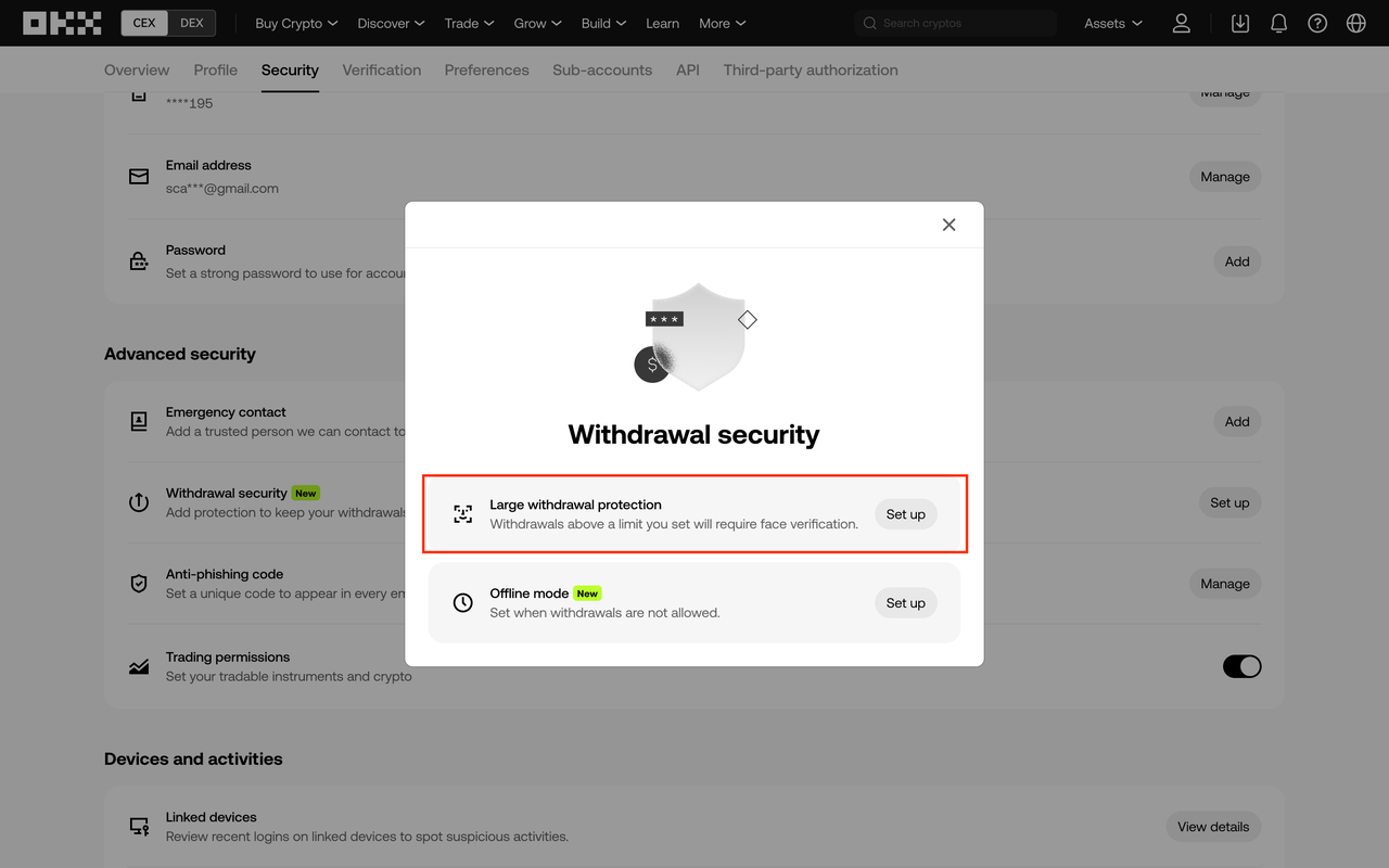 Large withdrawal protection