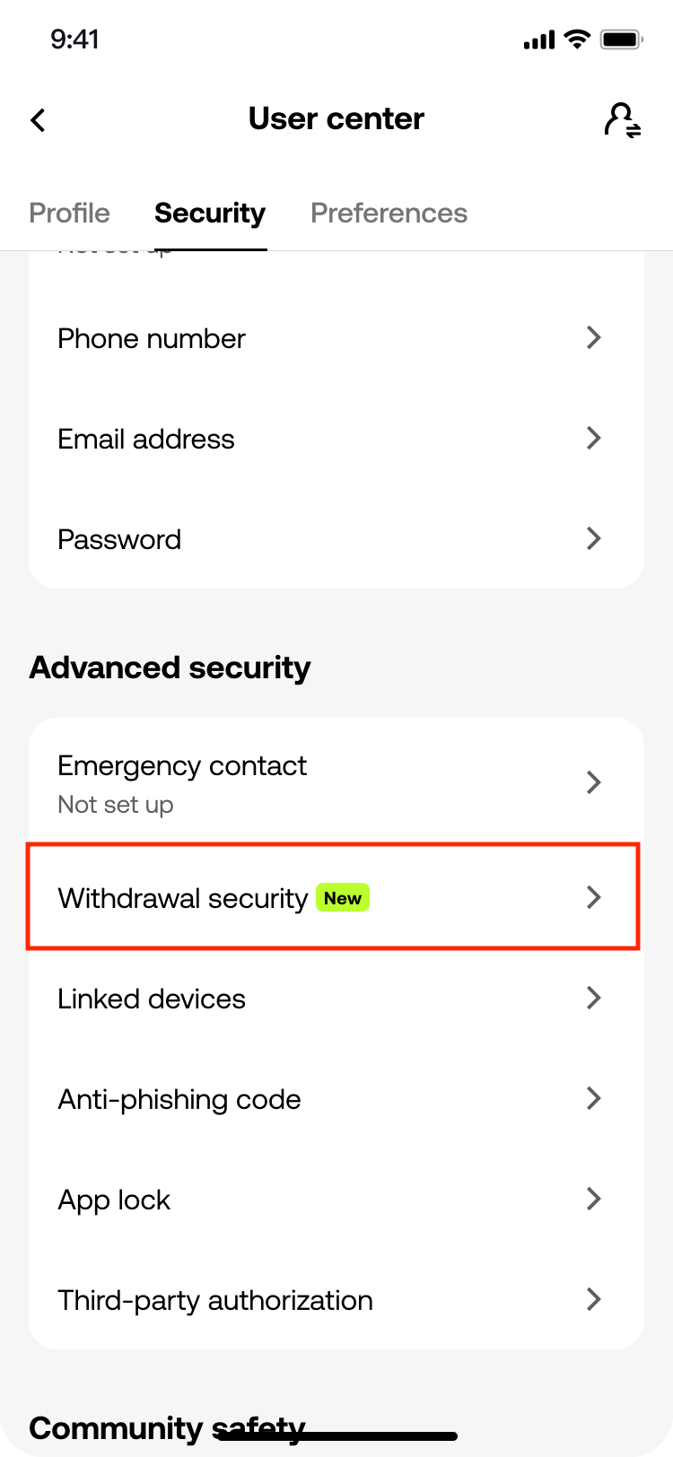 Advanced security